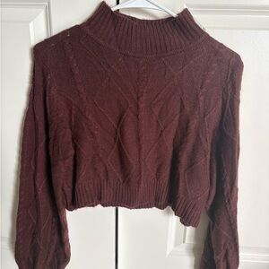 American Eagle Outfitters Brown Cowl Neck Sweater